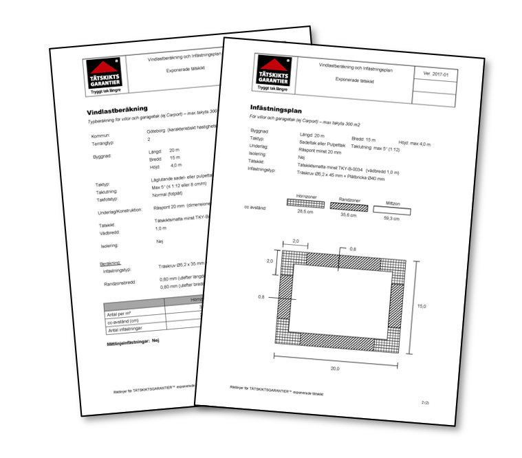 TG Riktlinjer Infästningsplan Villor Och Garagetak